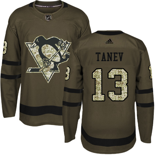 Adidas Pittsburgh Penguins #13 Brandon Tanev Green Salute to Service Stitched Youth NHL Jersey
